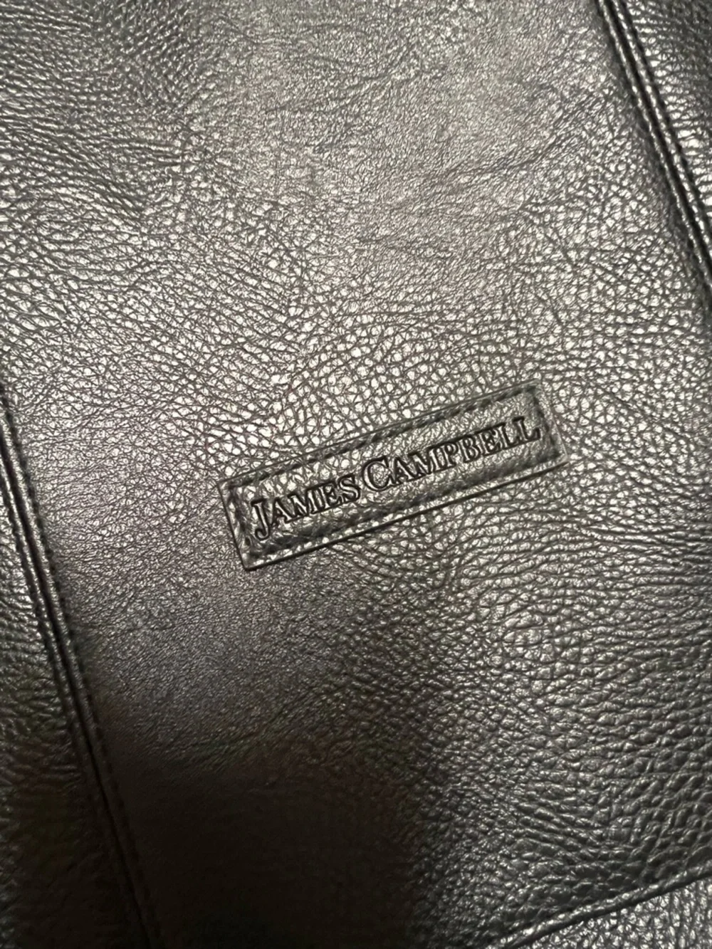 James Campbell Black Leather Messenger Satchel